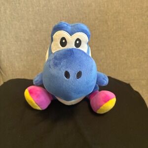 2018 Super Mario Bros Blue Yoshi All Star Plush 8" Little Buddy Nintendo